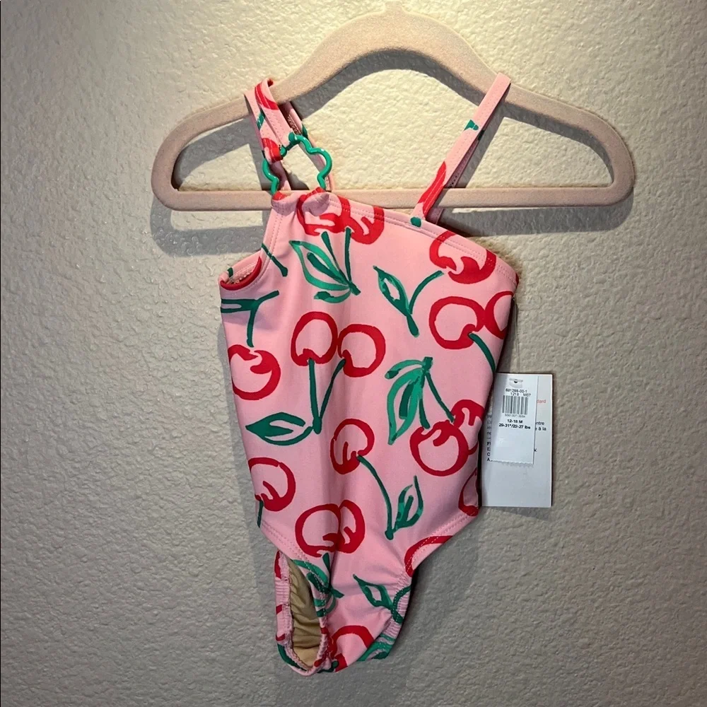 New Old Navy Baby Girl’s Swimsuit One Piece Cherries Size 12-18 Months NWT